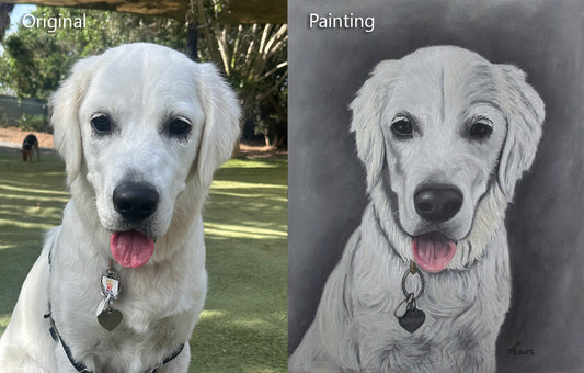 Custom Pet Portrait in Pastel, Hand-Painted Fine Art Commission