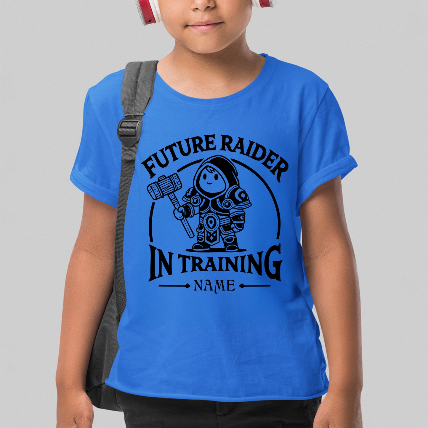 "Raider in Training" Kid Shirt, Young Gamers Fantasy Tee (Personalize)