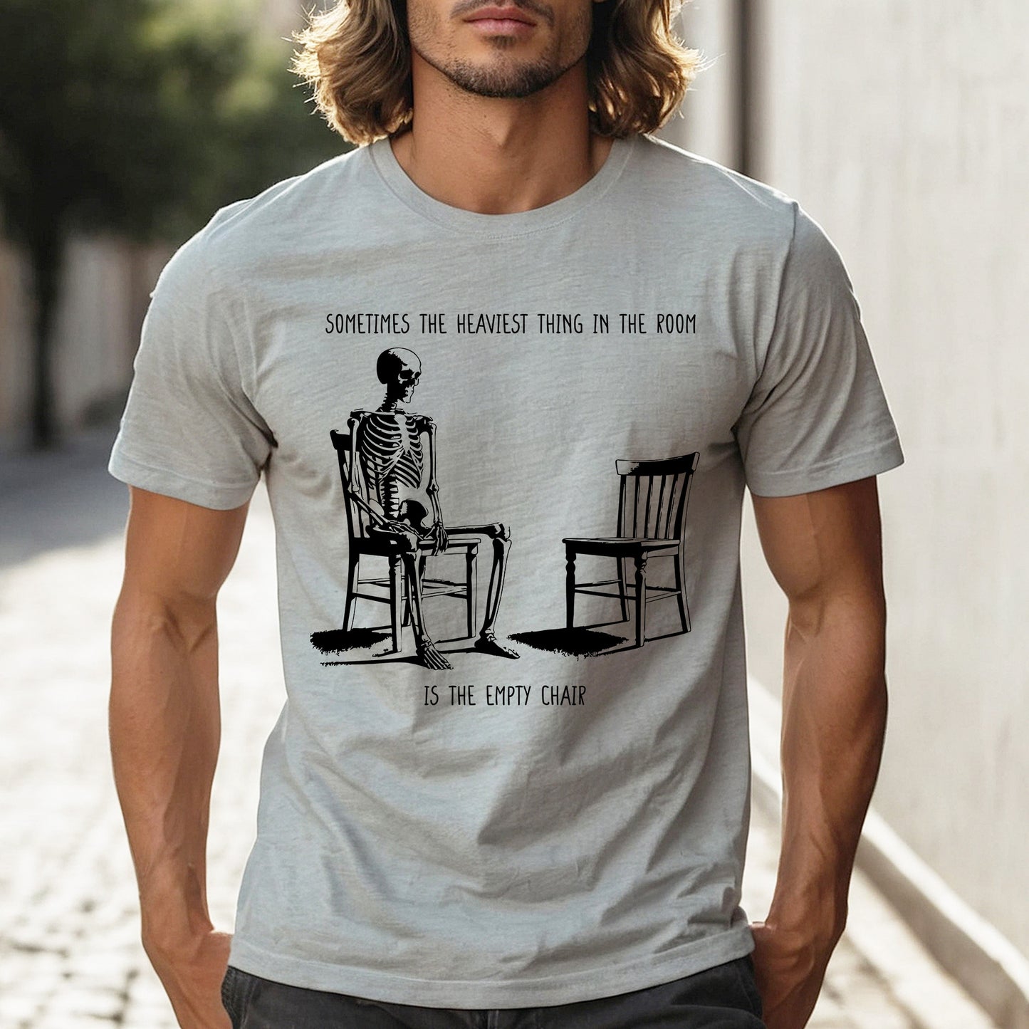 "Heaviest Thing In The Room" Skeleton Emo Shirt