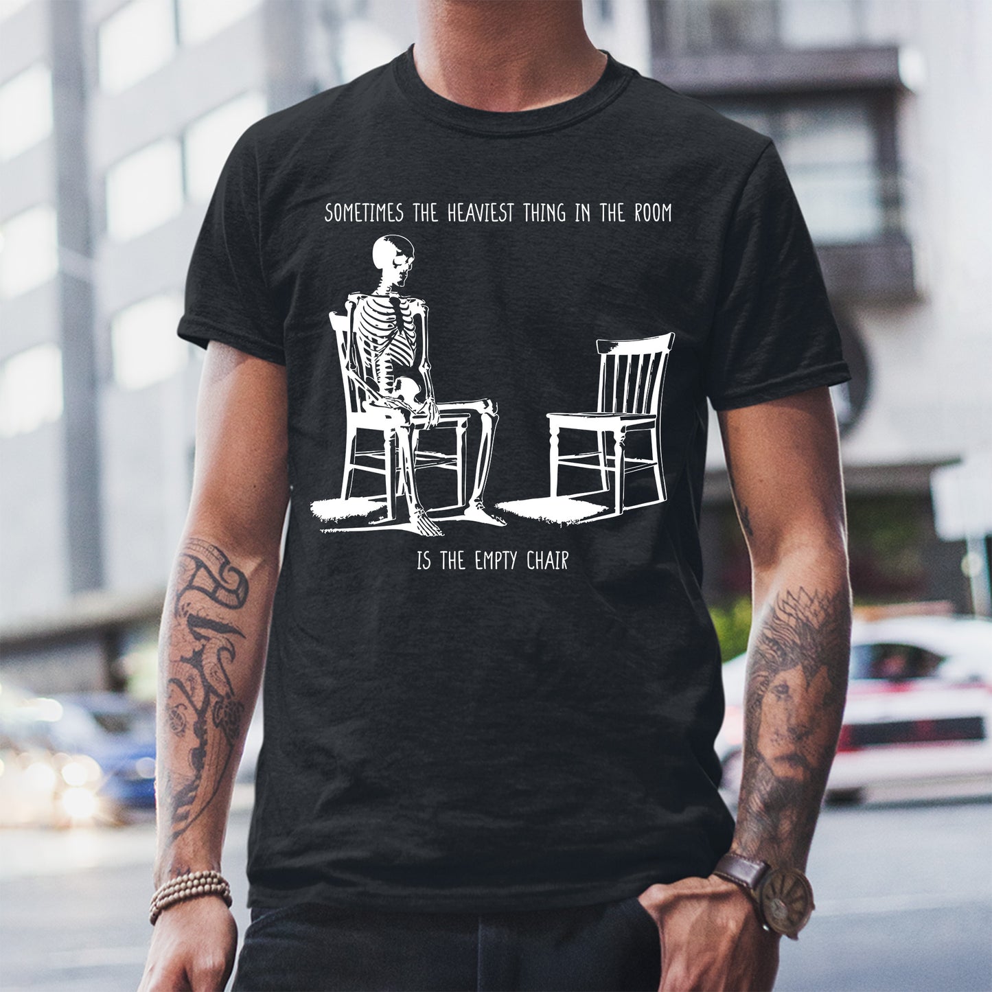 "Heaviest Thing In The Room" Skeleton Emo Shirt