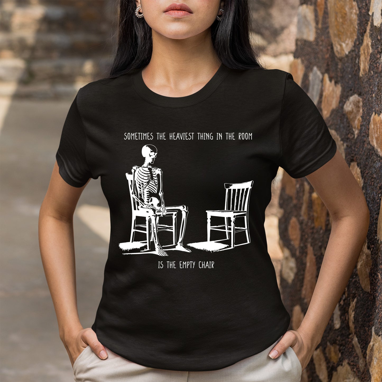 "Heaviest Thing In The Room" Skeleton Emo Shirt