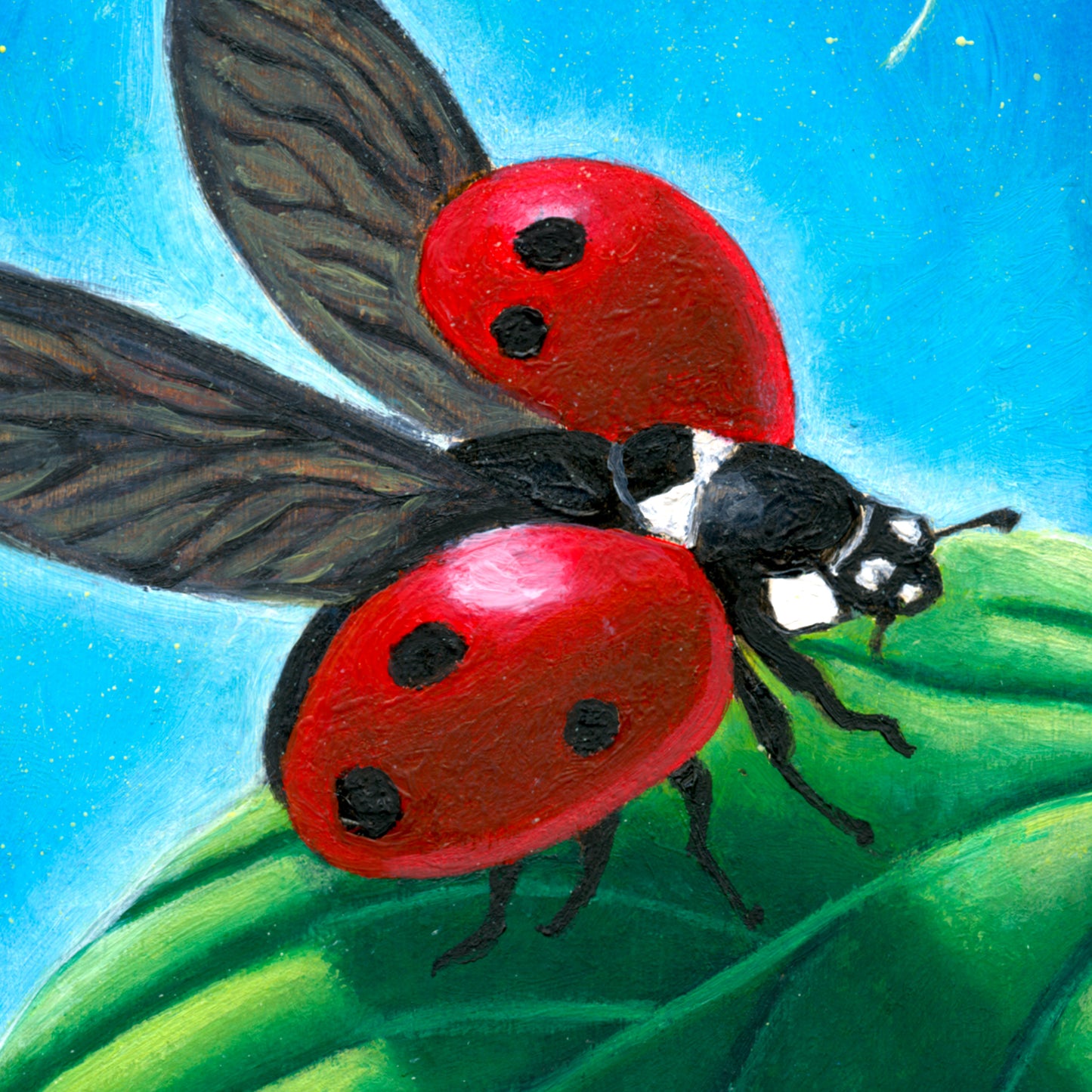 Cosmic Luck – Original Oil Painting on Wood Panel (8"x8")