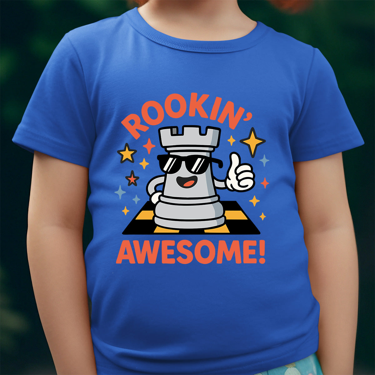 "Rookin Awesome" Kids Chess Shirt, Funny Chess Player Tee Boys and Girls