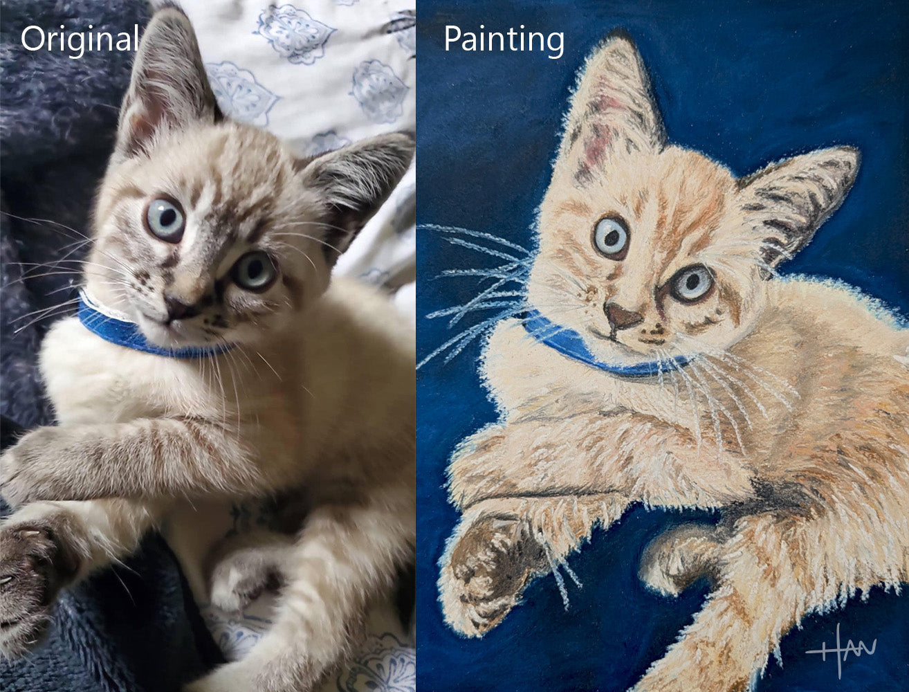 Custom Pet Portrait in Pastel, Hand-Painted Fine Art Commission