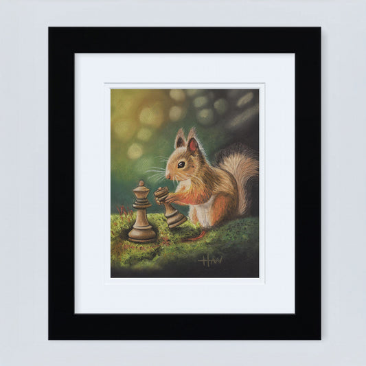 Squirrel's Gambit - Original Pastel Painting (8" x 10")