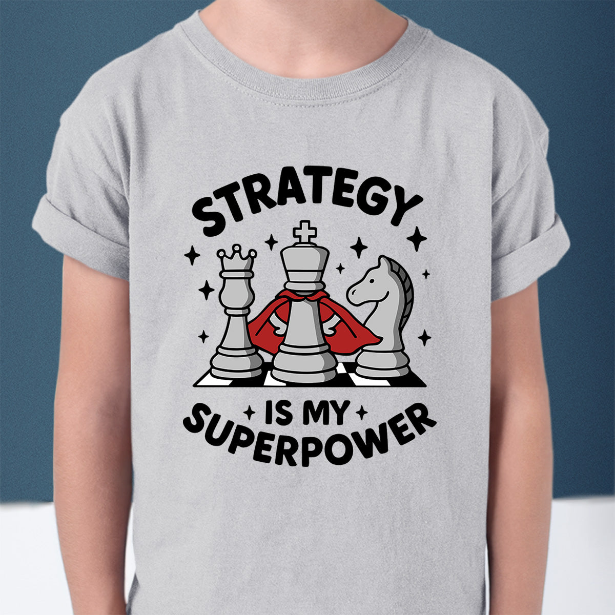 "Strategy is My Superpower" Kids Chess Player Shirt