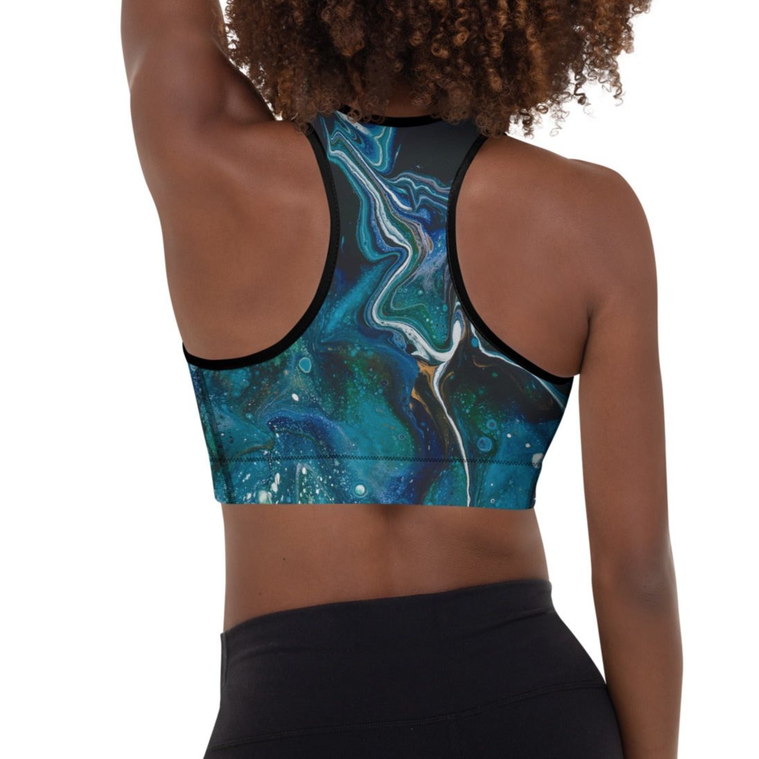 Comfortable sports bra for athletes and casual workouts with a racerback cut.