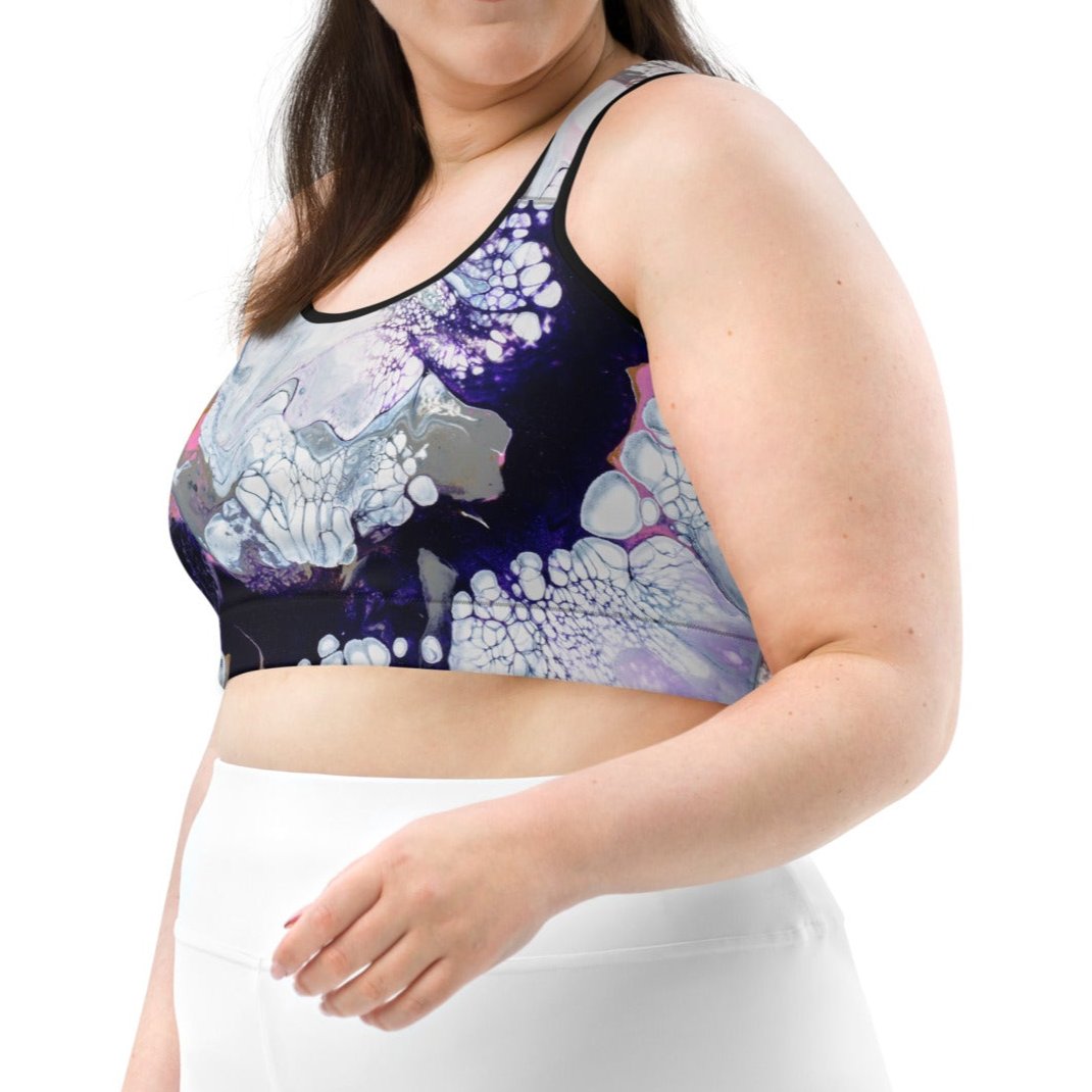 "Obsidian Flow" Sports Bra