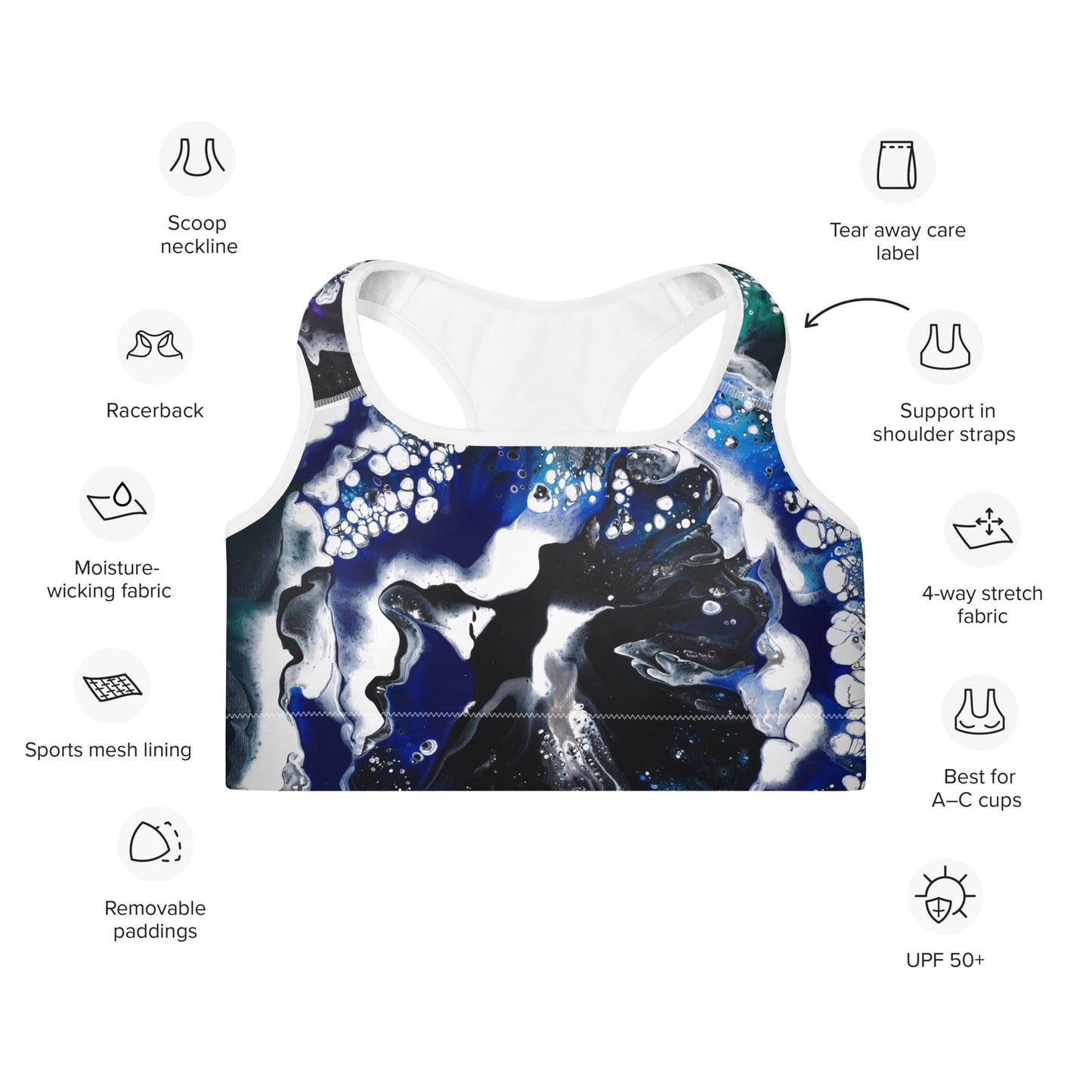 Padded Sports Bra Athleisure Wear, Soft Versatile Activewear Bra, Comfortable Stylish Fitness Outfit for Yoga Gym Pilates Workouts Exercise
