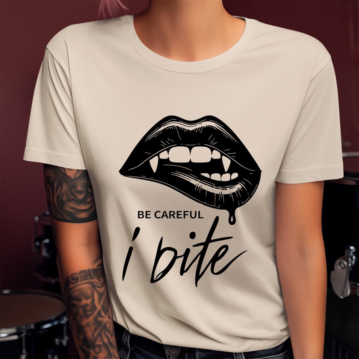 Vampire Fang Bite Gothic Emo Shirt, Dark Aesthetic Vampire Tee, Alternative Horror Fashion Gothic Halloween Shirt, Emo Punk Vampire Clothing