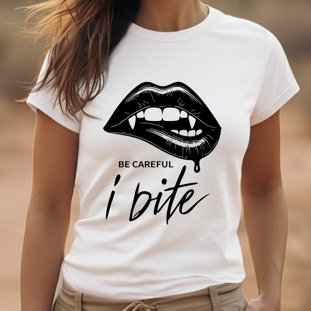 Vampire Fang Bite Gothic Emo Shirt, Dark Aesthetic Vampire Tee, Alternative Horror Fashion Gothic Halloween Shirt, Emo Punk Vampire Clothing