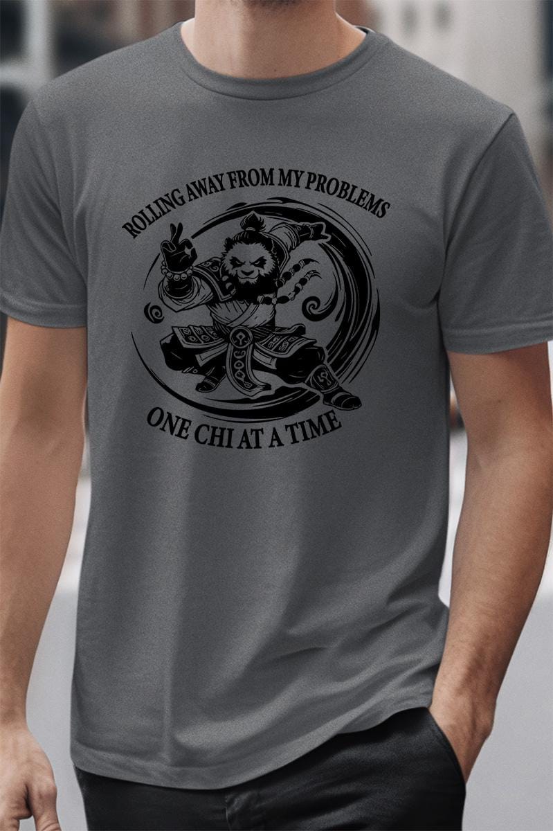 WoW Pandaren Monk Shirt, World of Warcraft Monk Class Shirt, Warcraft Gamer Tshirt, Warcraft Gaming Gift, WoW Player TShirt Fantasy Gift