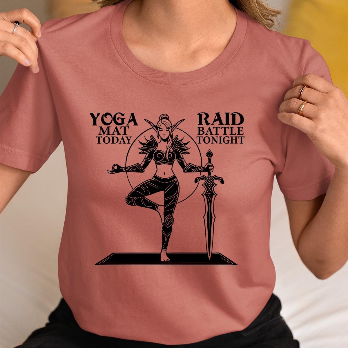 Funny Nerdy Gamer Girl Shirt - Stylish WoW Raid Night Gaming Apparel for Yogis