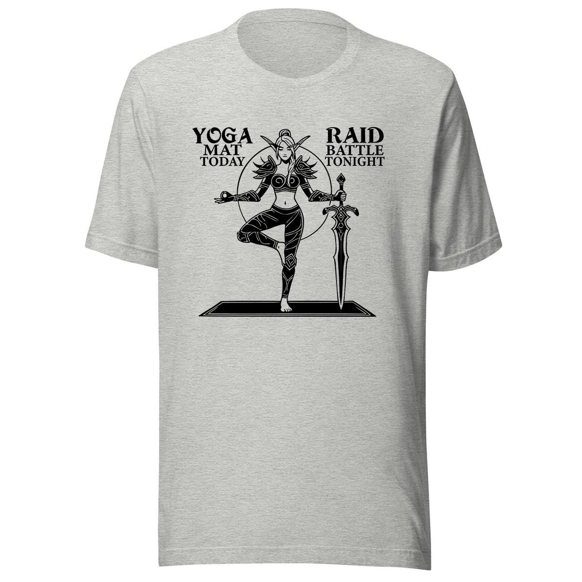 World of Warcraft Yoga & Battle Raid Shirt, WoW Raid Night Gaming Merch, DnD Raiding Gamers Geeky Yogi Gift Funny Nerdy Gamer Girl Shirt
