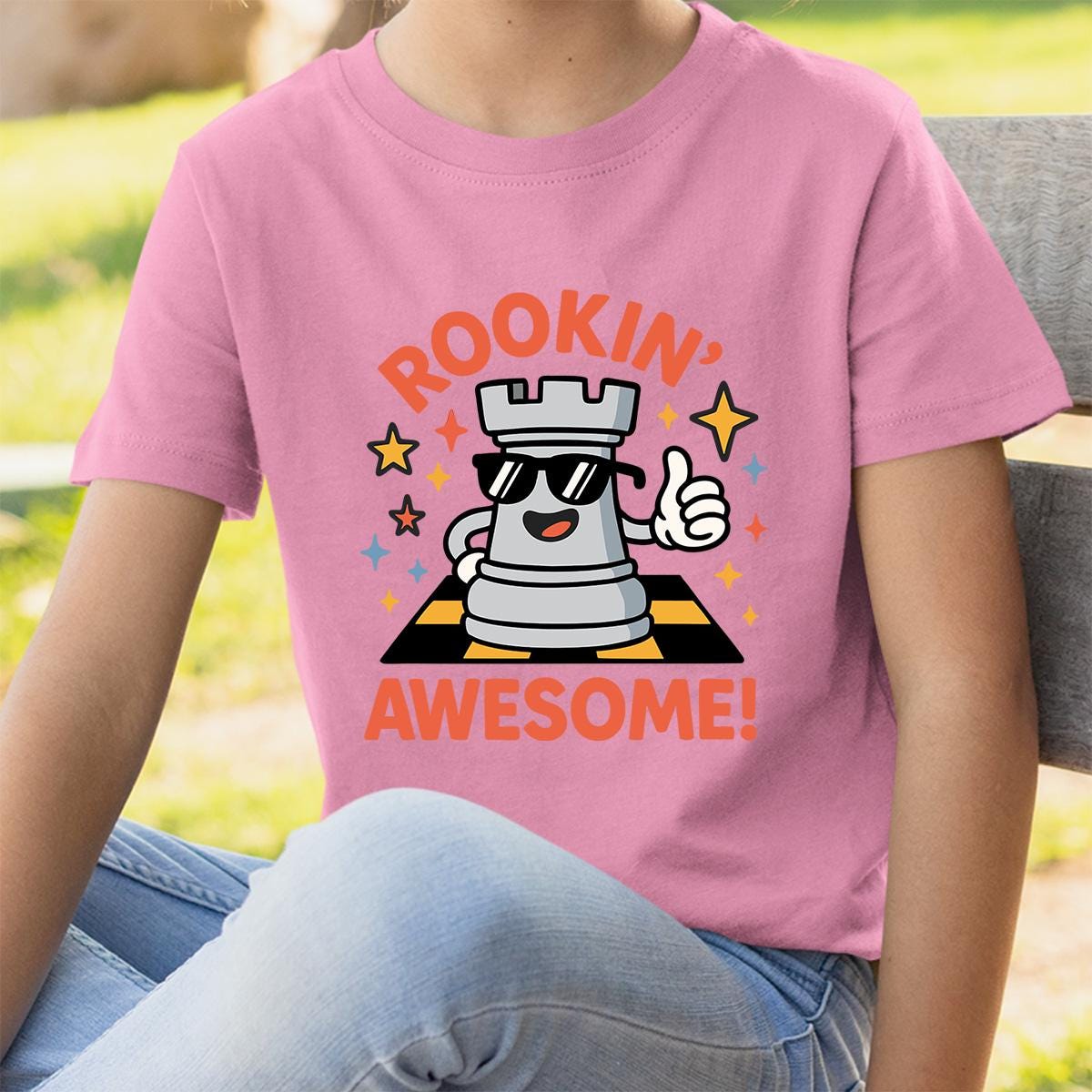 Rookin Awesome T-Shirt Funny Chess Gift for Nerdy Kids Who Love Strategy Games