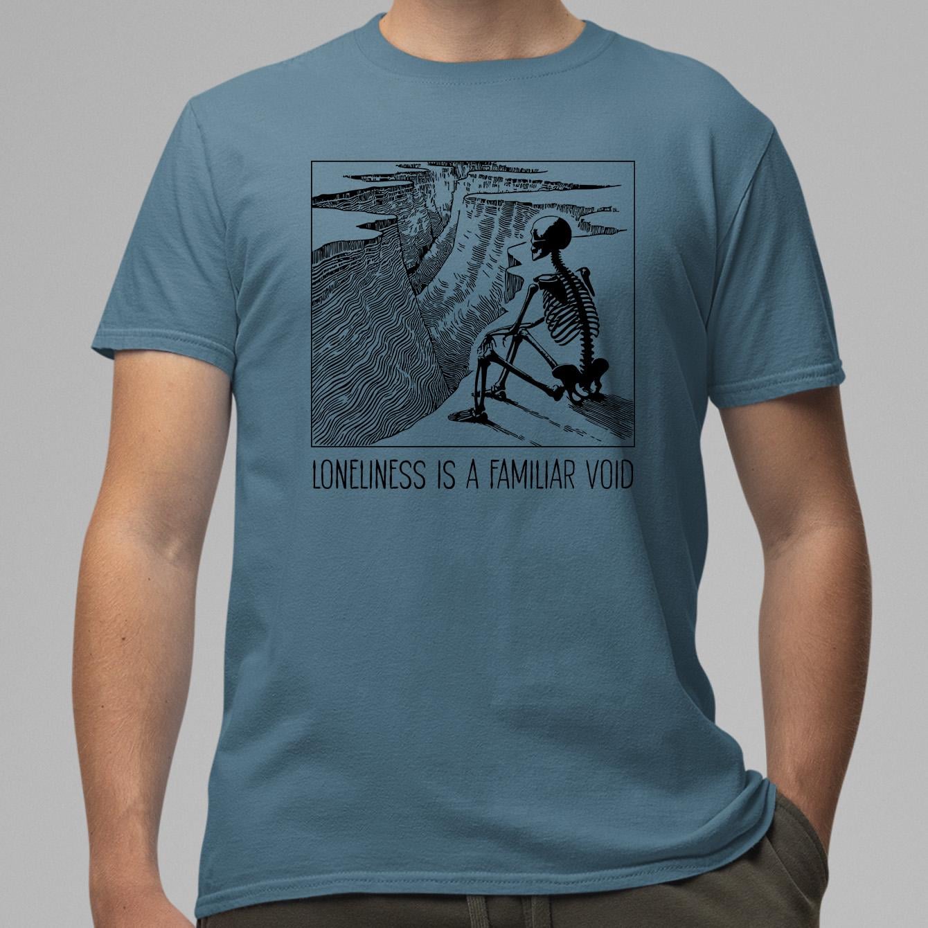 Alternative grunge fashion shirt with skeleton and quote about loneliness