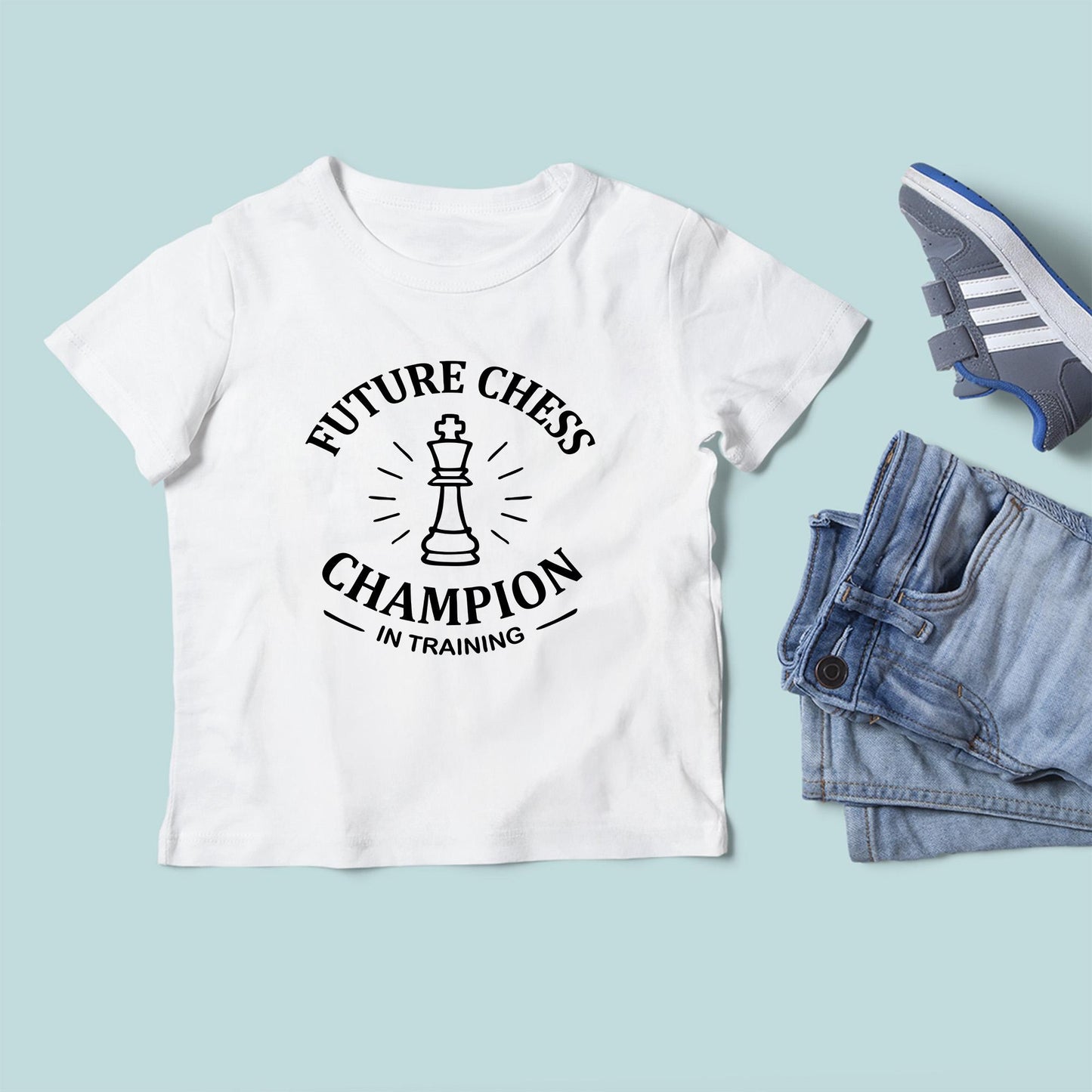 Funny Nerdy Gamer Shirt Future Chess Champion Design for Kids
