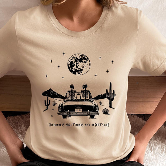 Western Gothic Graphic Tee Freedom Quote Shirt for Alt and Emo Aesthetic