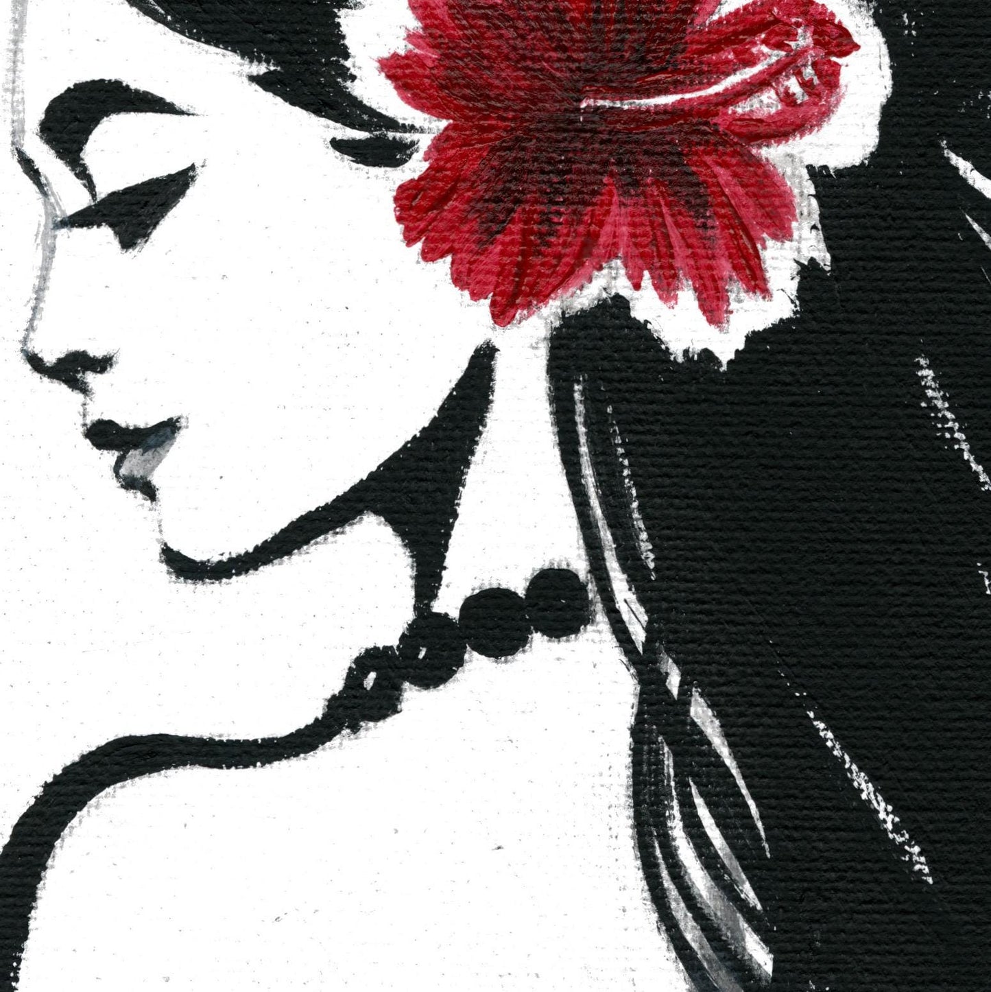 AAPI Polynesian Girl Acrylic Painting, Pacific Islander Tropical Island Hawaii Art Woman Hula Dancer Decor, Minimalist Modern Boho Art Print