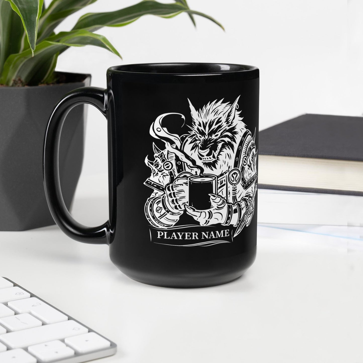 Personalize "Stay Feral" Warcraft Worgen Coffee Mug, WoW Alliance Warcraft Cup, Custom Werewolf Gift for Gamers, World of Warcraft Game Mug