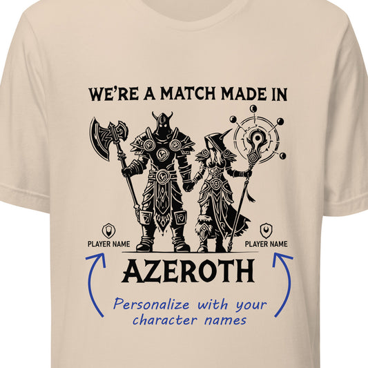 Match Made in Azeroth Couple Shirt (Personalize)