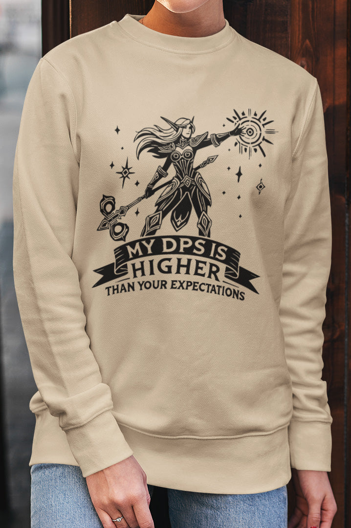 Warcraft Gift for Her - Stylish Gamer Girl DPS Sweatshirt for WoW Fans