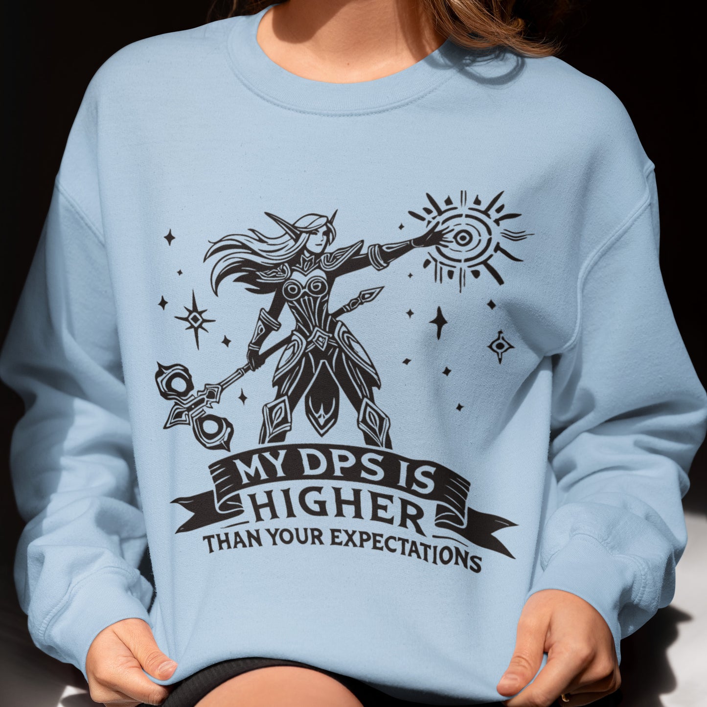WoW Gaming Gift Sweatshirt - Cozy Gaming Apparel for Damage Dealer Female Players
