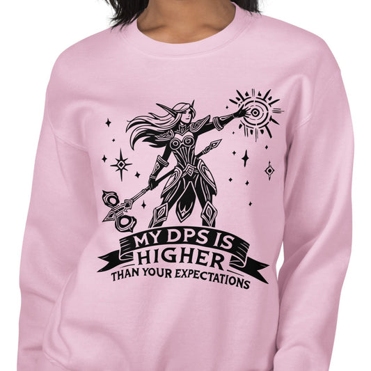 Gamer Girl DPS Warcraft Sweatshirt - Perfect WoW Gaming Gift for Her