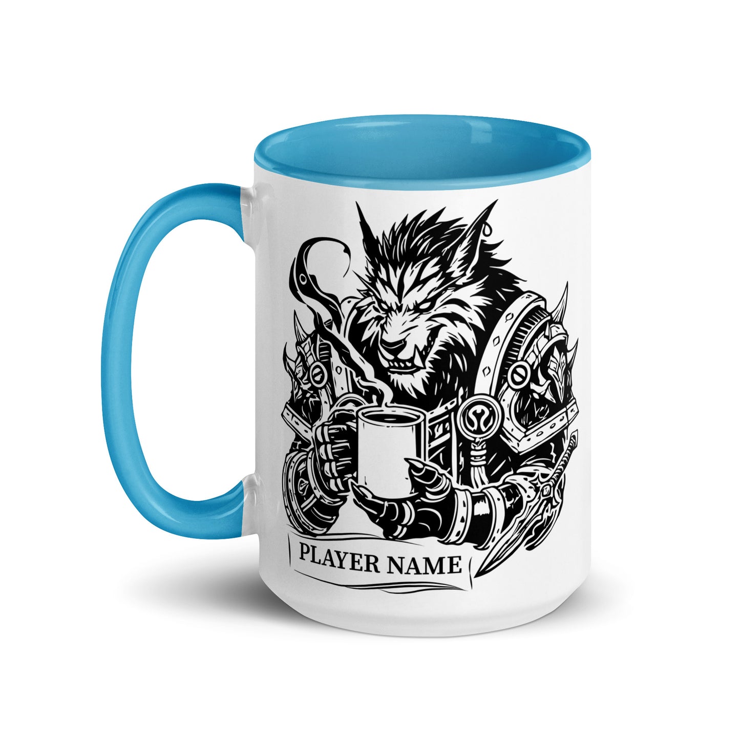 "Stay Feral" Warcraft Worgen Coffee Mug, WoW Alliance Werewolf Warcraft Cup (Personalize)
