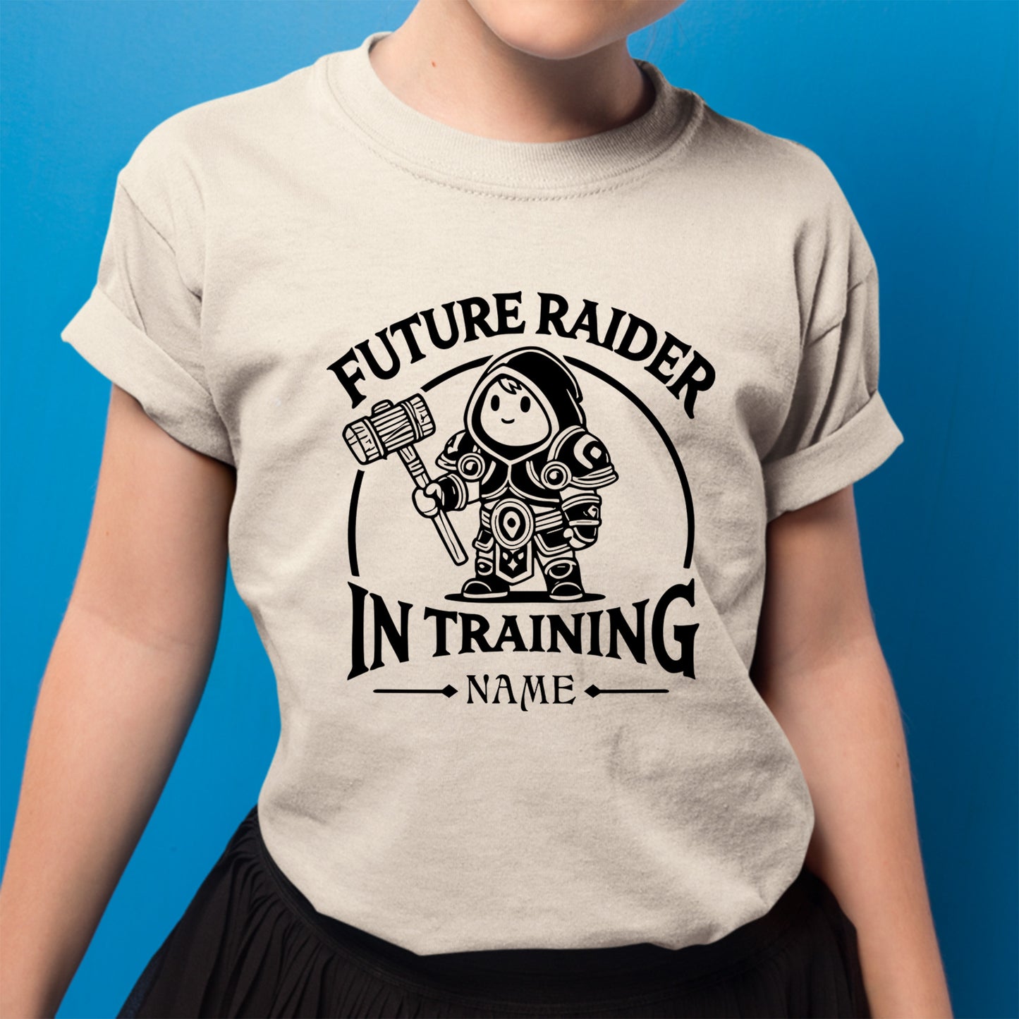 "Raider in Training" Kid Shirt, Young Gamers Fantasy Tee (Personalize)