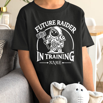 "Raider in Training" Kid Shirt, Young Gamers Fantasy Tee (Personalize)