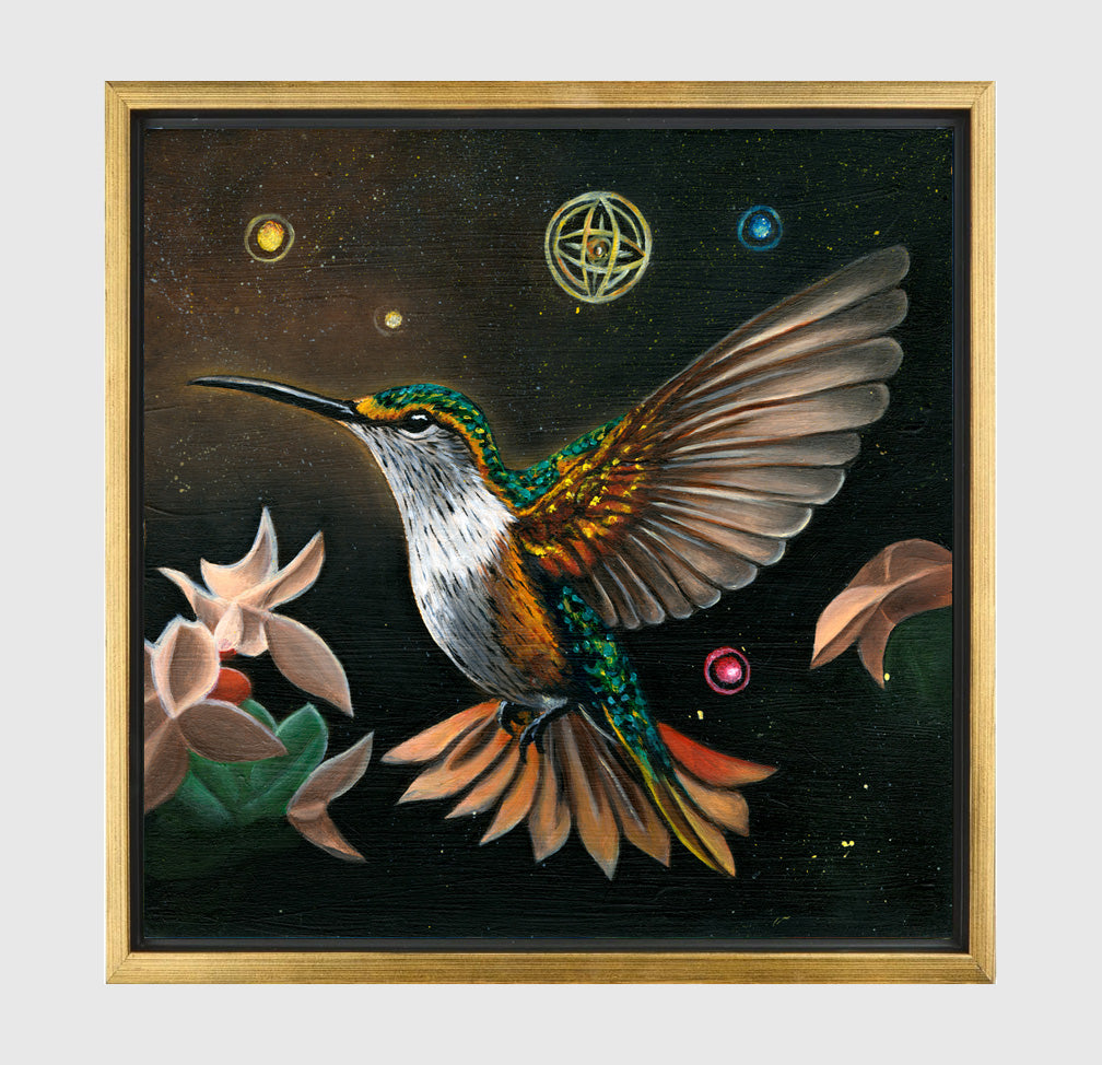 Messenger of Night – Original Oil Painting on Wood Panel (8"x8")