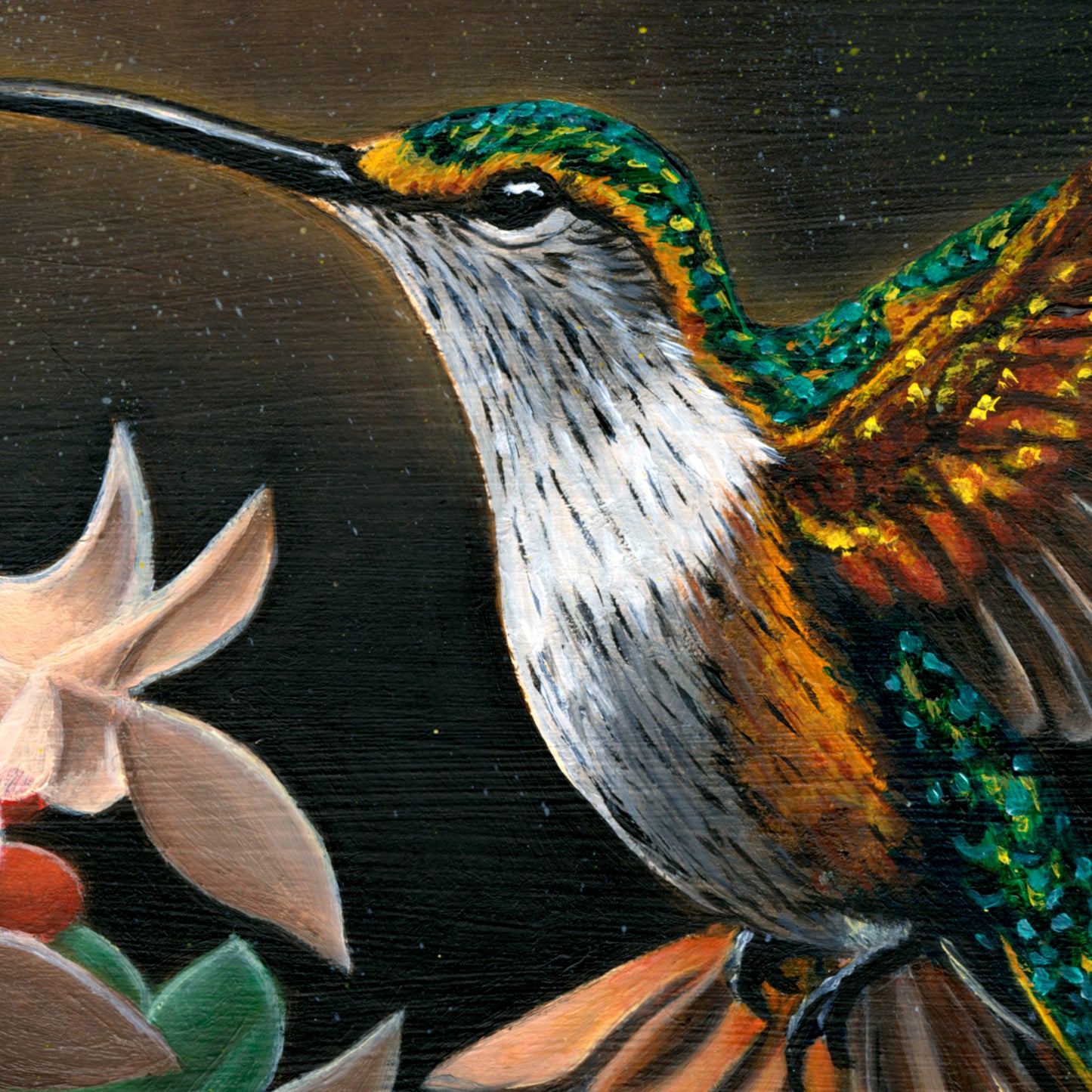 Messenger of Night – Original Oil Painting on Wood Panel (8"x8")