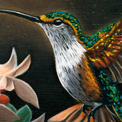 Messenger of Night – Original Oil Painting on Wood Panel (8"x8")