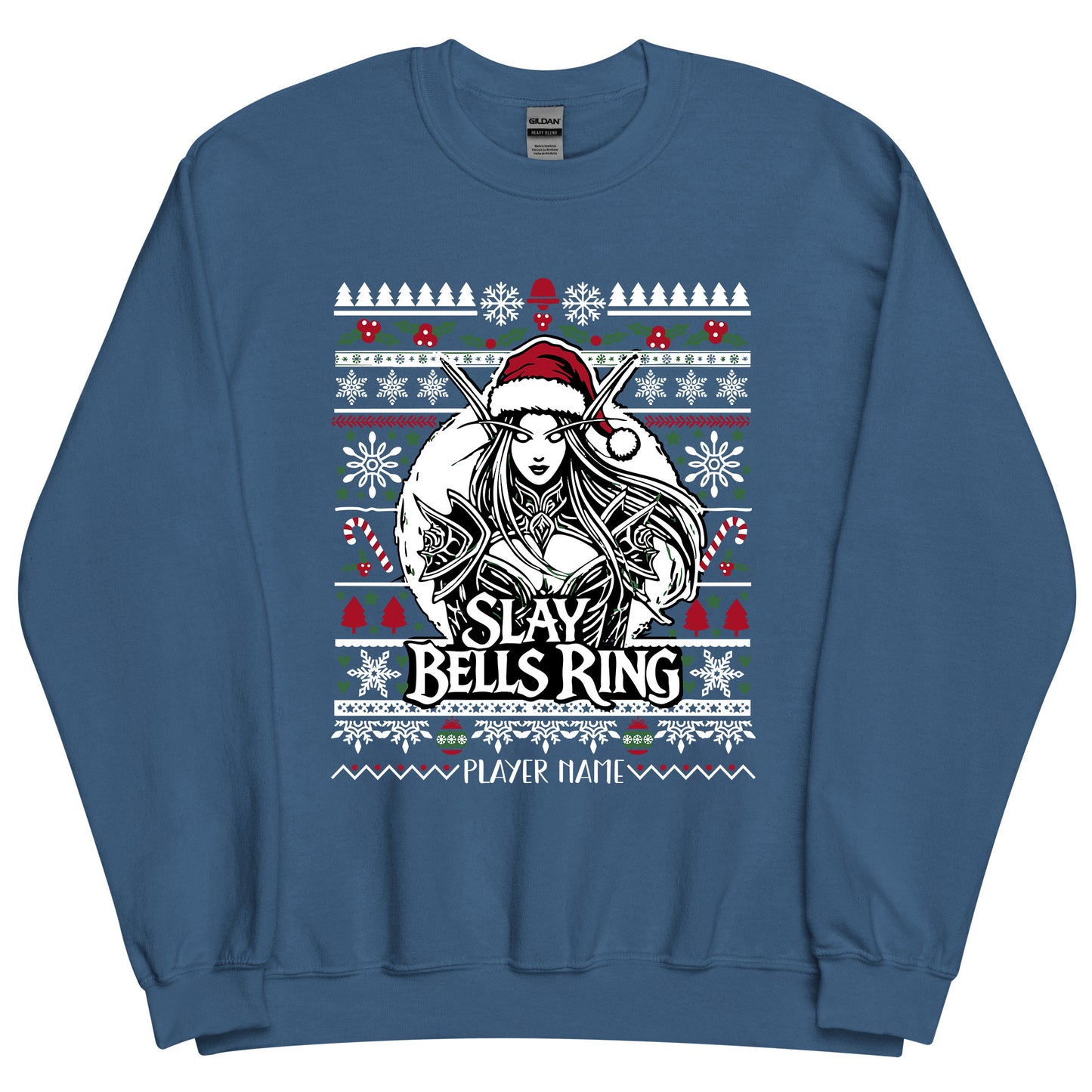 "Slay Bells Ring" Gamer Girl Christmas Holiday Sweater (Personalize)