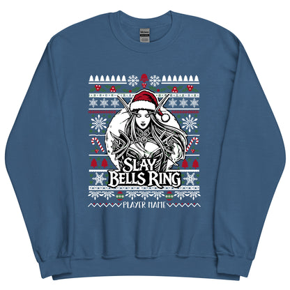"Slay Bells Ring" Gamer Girl Christmas Holiday Sweater (Personalize)