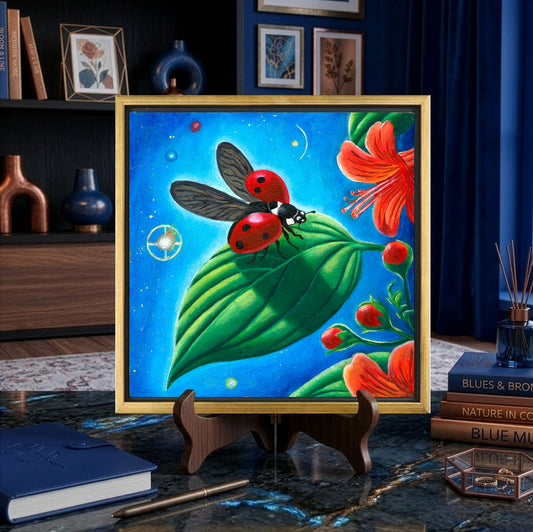 Cosmic Luck – Original Oil Painting on Wood Panel (8"x8")