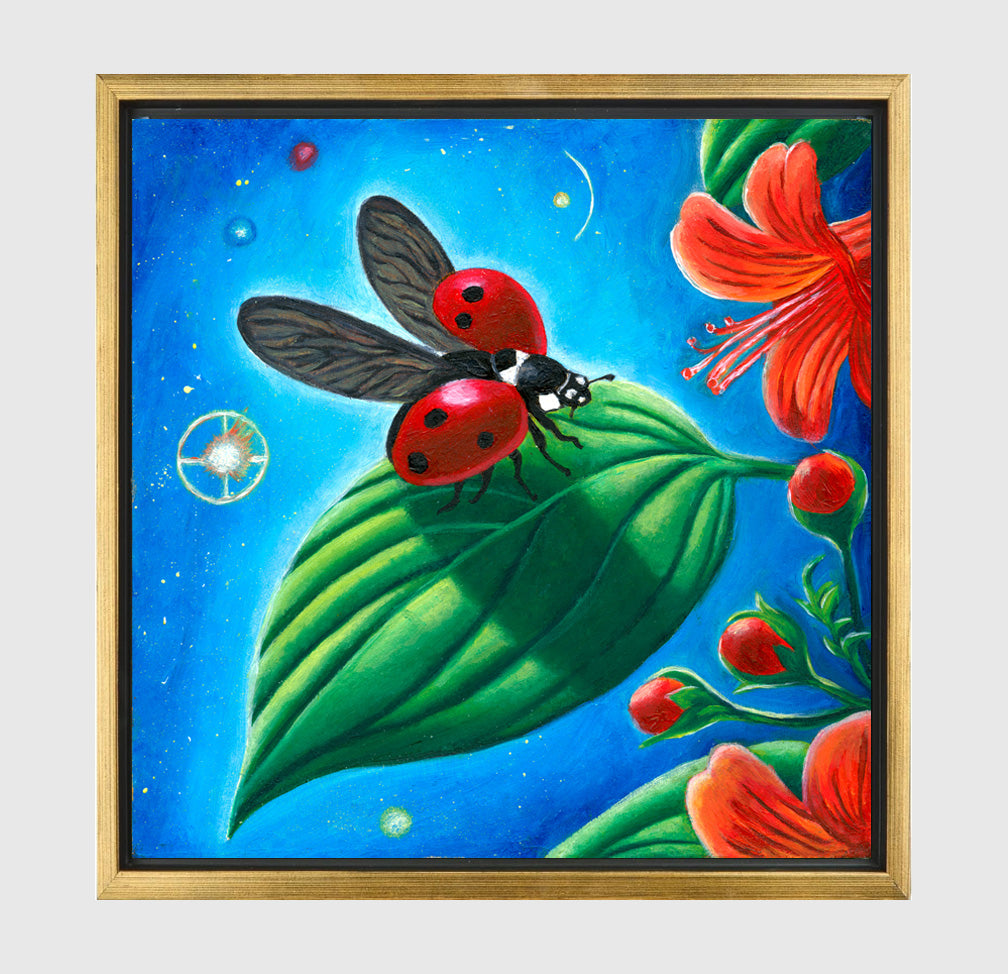 Cosmic Luck – Original Oil Painting on Wood Panel (8"x8")
