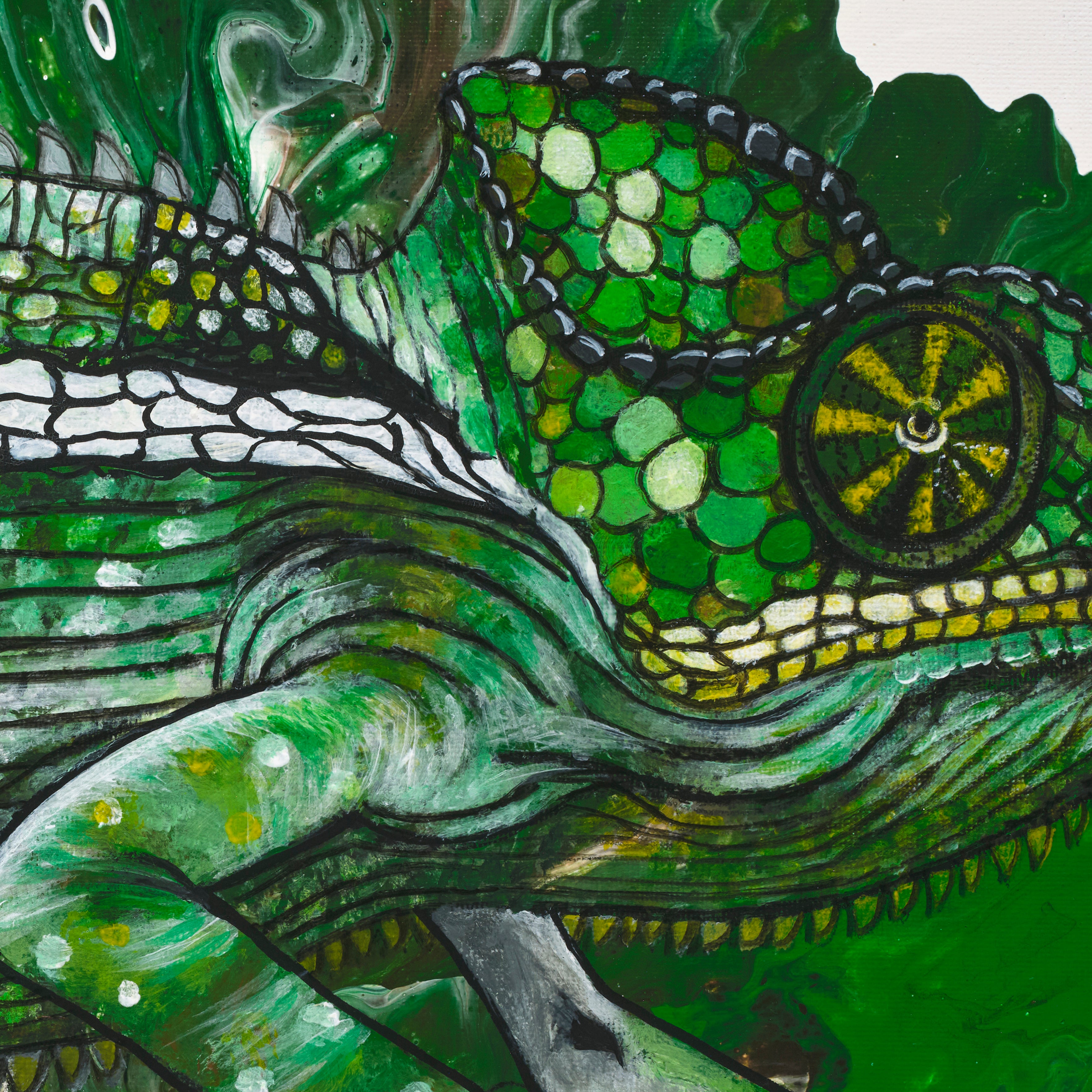 Shade Shifter Original Painting | Acrylic Chameleon Art | Starlit