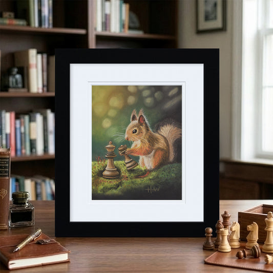 Squirrel's Gambit - Original Pastel Painting (8" x 10")