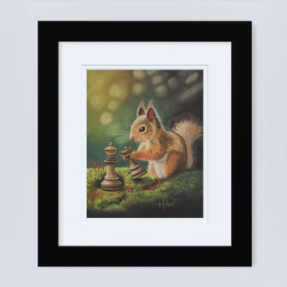 Squirrel's Gambit - Original Pastel Painting (8" x 10")