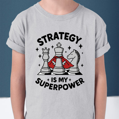 "Strategy is My Superpower" Kids Chess Player Shirt