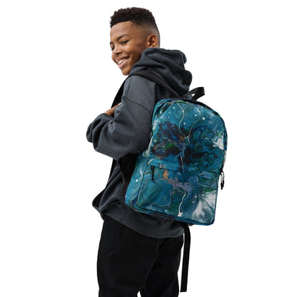 Crafted from water-resistant material, this backpack ensures your belongings stay protected and the design stays crisp and fresh, no matter the weather conditions.