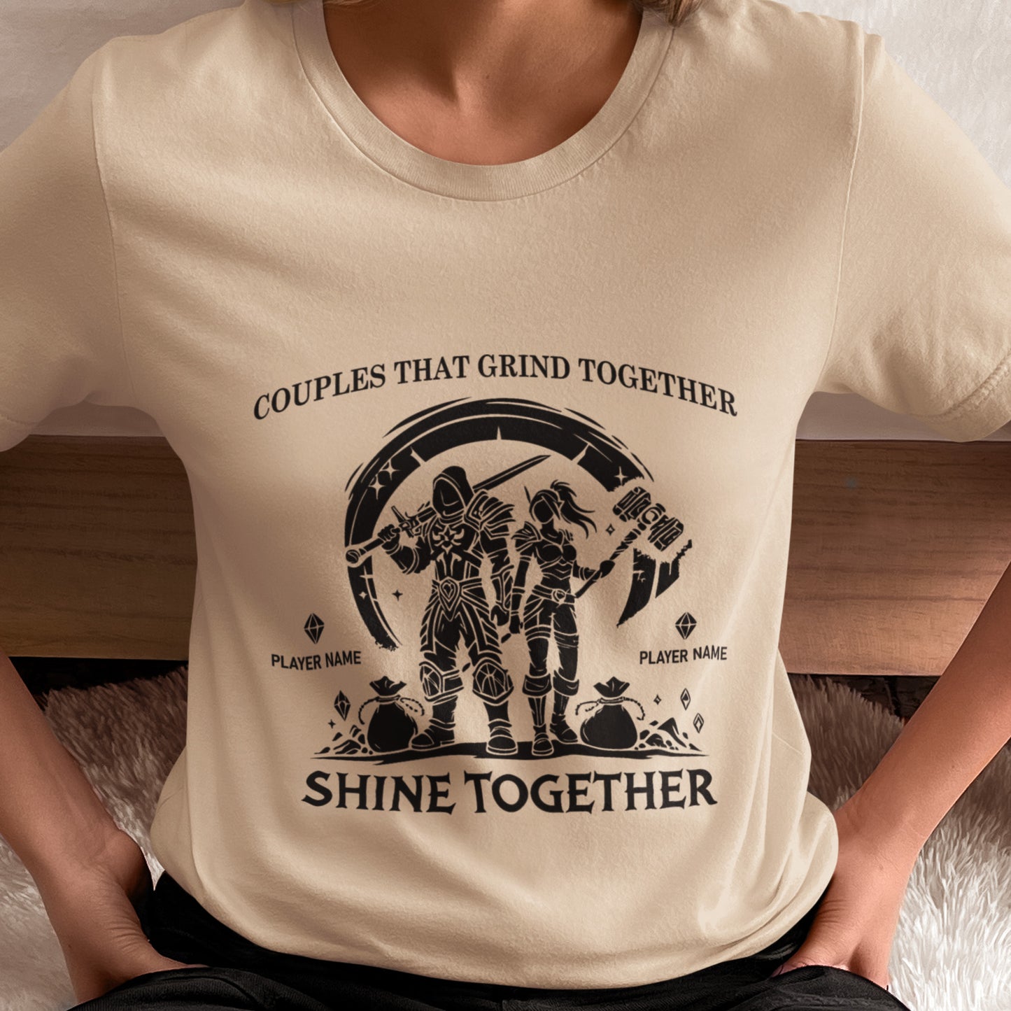 Couples Who Grind Together, Shine Together Shirt (Personalize)