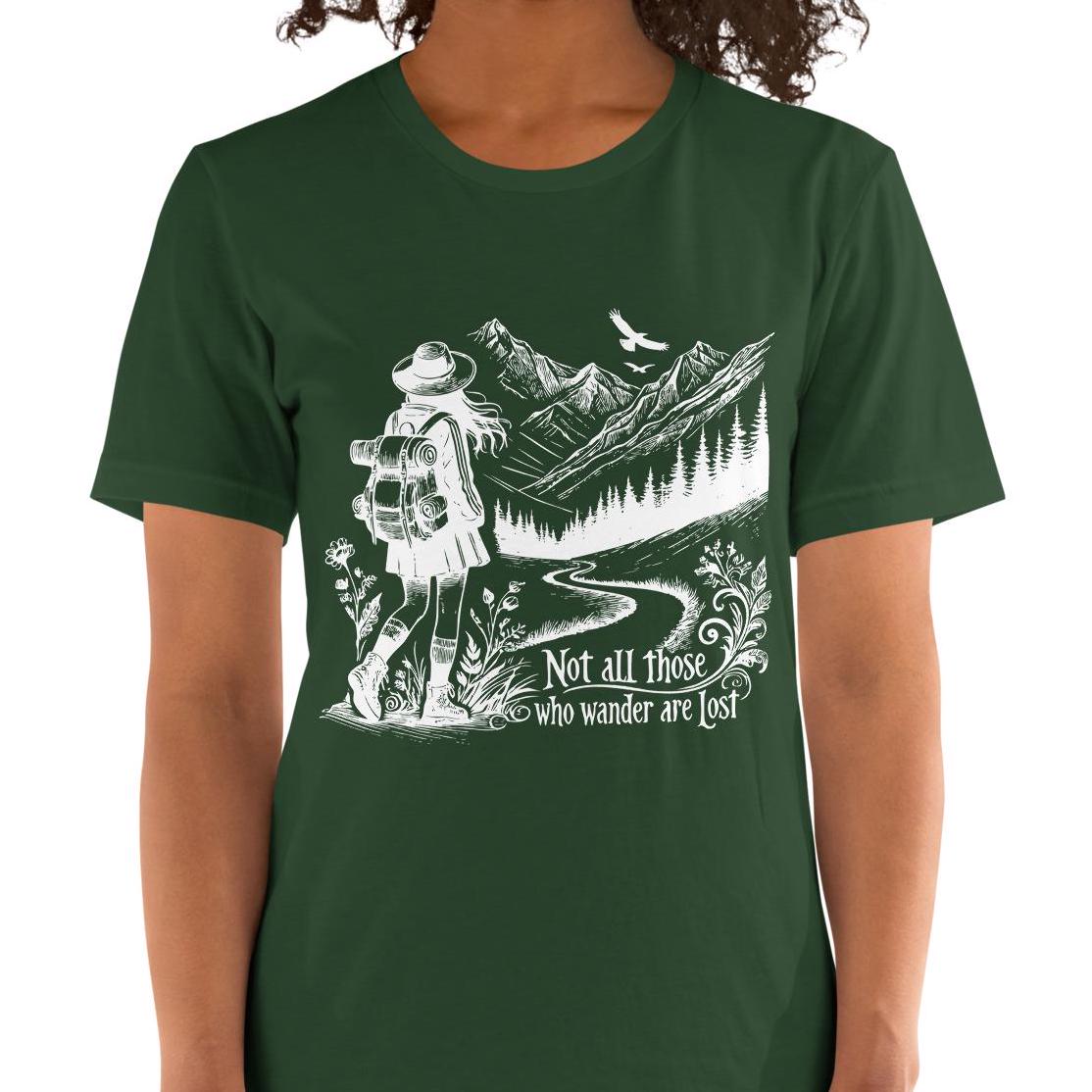 Not All Who Wander Shirt, Lord of the Rings Book Quote Shirt, Inspirational Travel Shirt, Wanderlust Travelers Tshirt Camper Hikers Gift