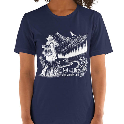 Not All Who Wander Shirt, Lord of the Rings Book Quote Shirt, Inspirational Travel Shirt, Wanderlust Travelers Tshirt Camper Hikers Gift