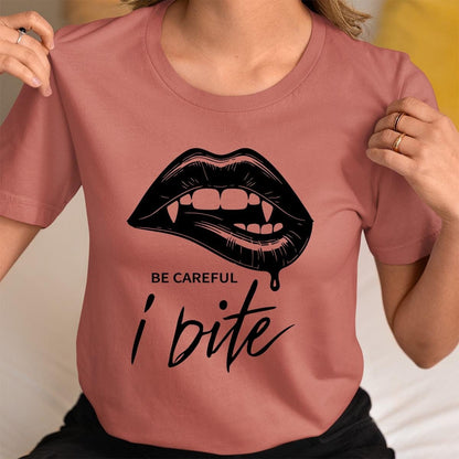 Emo Punk Vampire Clothing - Trendy Vampire Fang Bite Gothic Emo Shirt