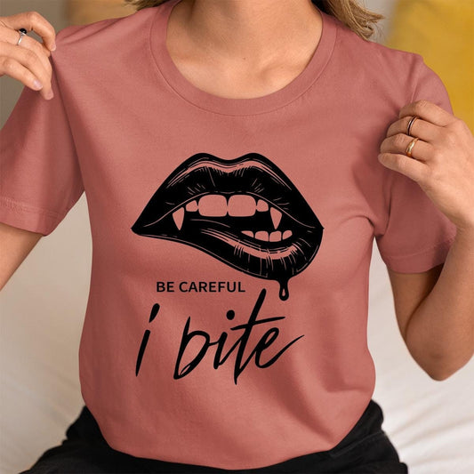 Emo Punk Vampire Clothing - Trendy Vampire Fang Bite Gothic Emo Shirt