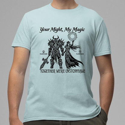 Personalize Warcraft Unstoppable Couple Shirt, World of Warcraft Gamer Couple Shirt, Gaming Shirt for WoW Couples Warcraft Anniversary Gift