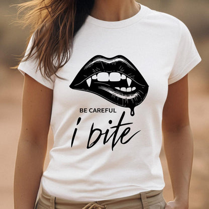 Vampire Fang Bite Gothic Emo Shirt, Dark Aesthetic Vampire Tee, Alternative Horror Fashion Gothic Halloween Shirt, Emo Punk Vampire Clothing